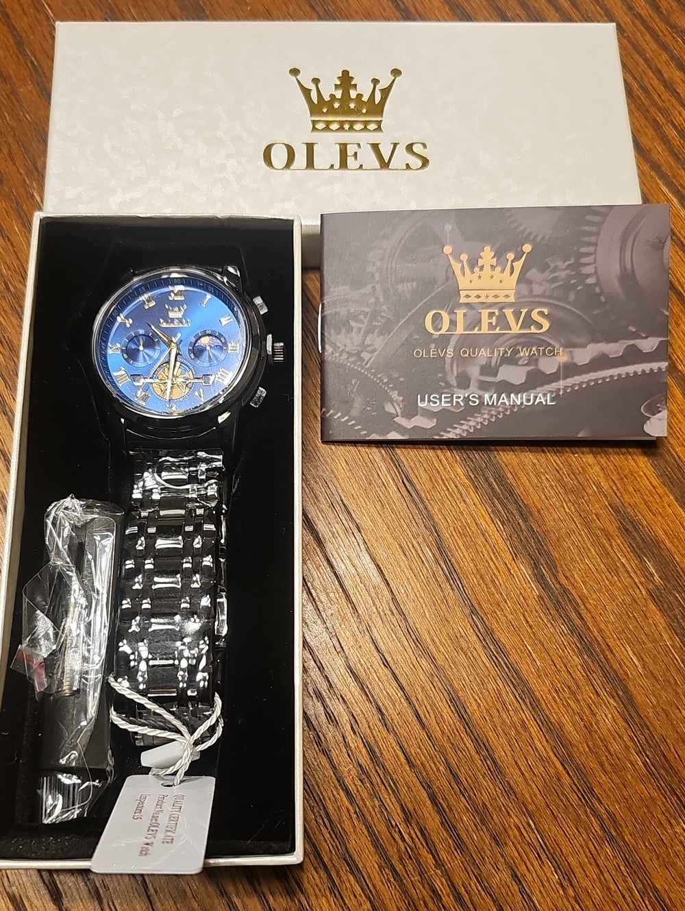 OLEVS Men’s Blue Dial Stainless Steel Watch BRAND NEW